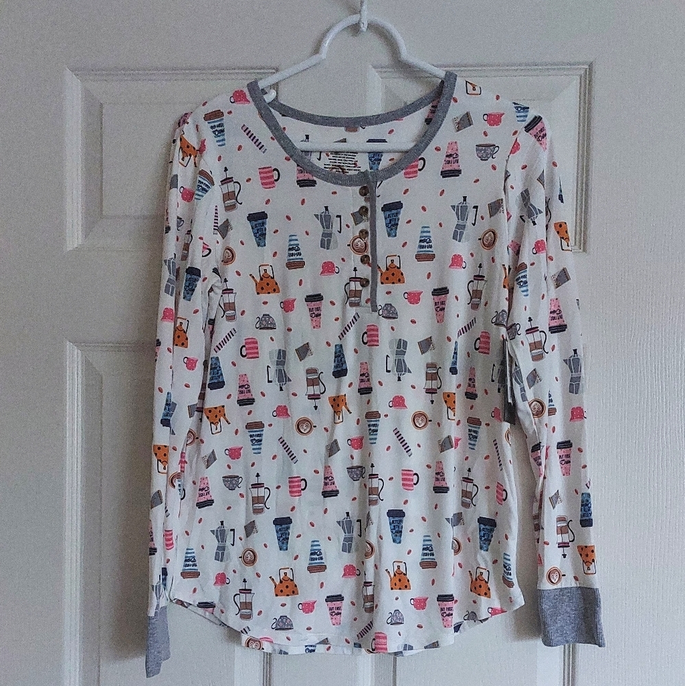 Coffee Cuddl Duds Pajama Top
